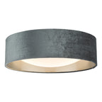 Nysa 2 Light Flush Velvet Dark Grey Shade 40cm