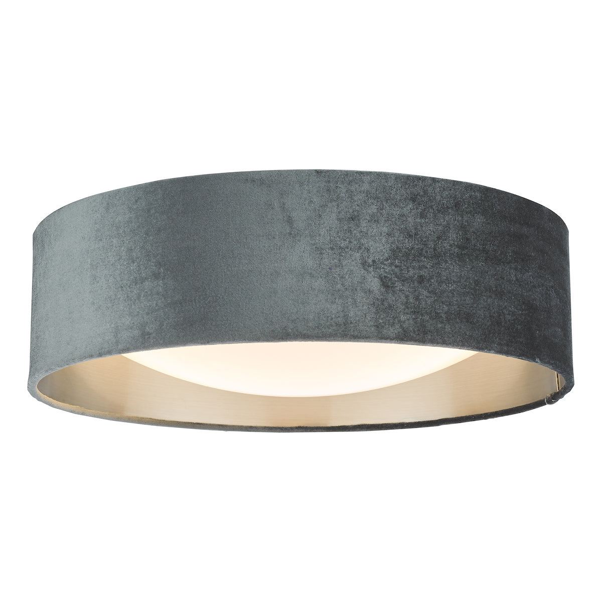 Nysa 2 Light Flush Velvet Dark Grey Shade 40cm