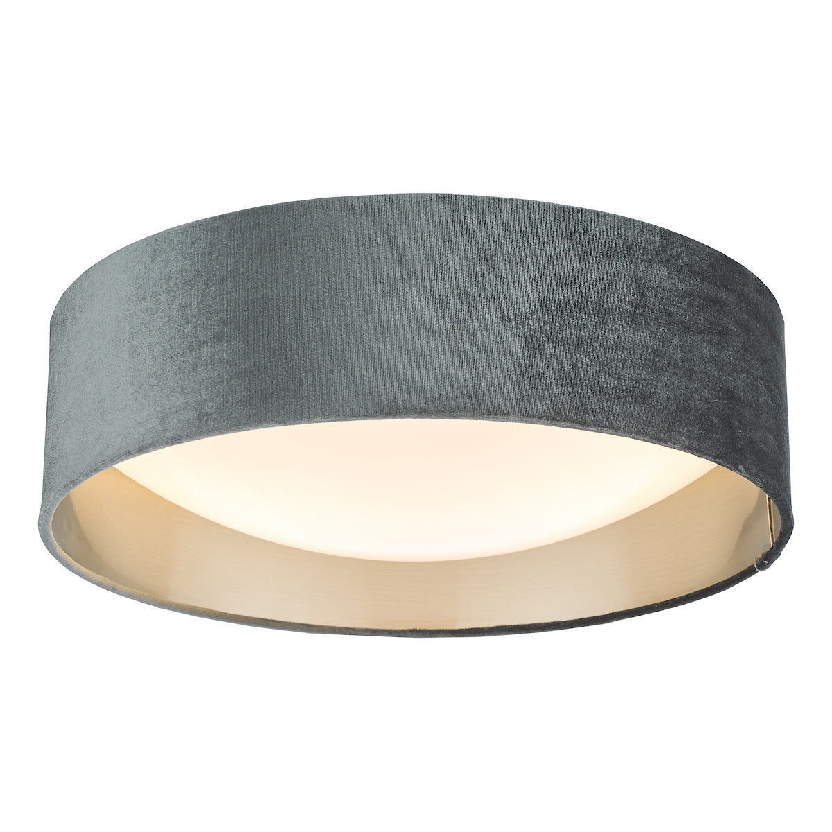 Nysa 2 Light Flush Velvet Dark Grey Shade 40cm