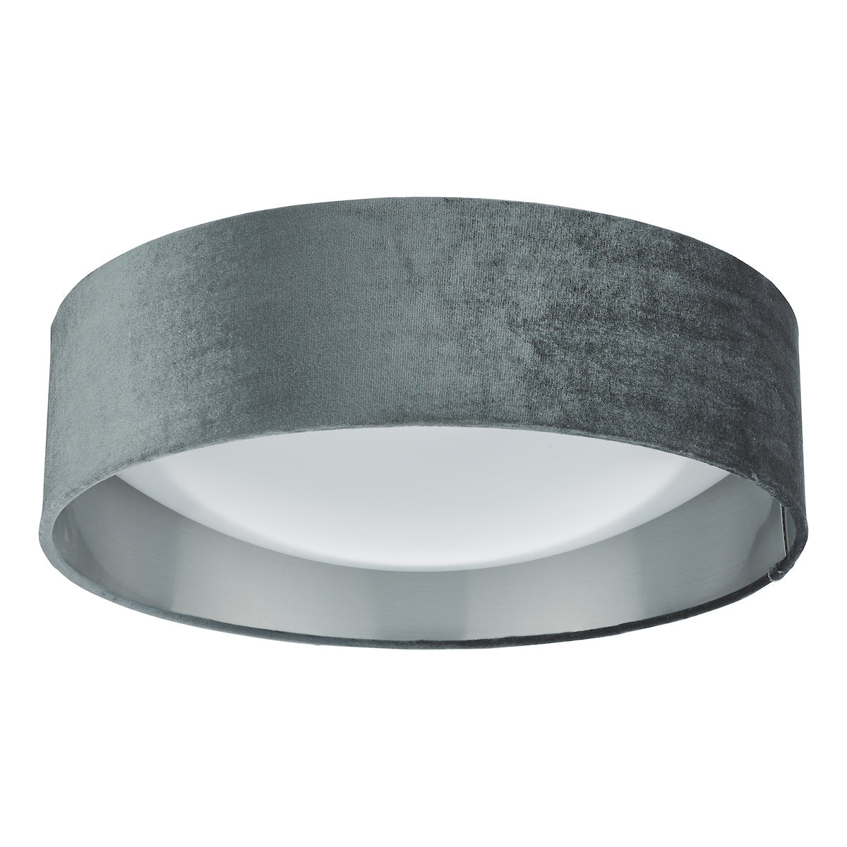 Nysa 2 Light Flush Velvet Dark Grey Shade 40cm