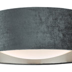 Nysa 2 Light Flush Velvet Dark Grey Shade 40cm