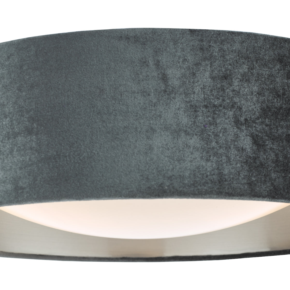 Nysa 2 Light Flush Velvet Dark Grey Shade 40cm