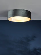 Nysa 2 Light Flush Velvet Dark Grey Shade 40cm