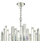Odile 6 Light Pendant Champagne Crystal Polished Nickel Frame