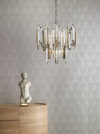 Odile 6 Light Pendant Champagne Crystal Polished Nickel Frame