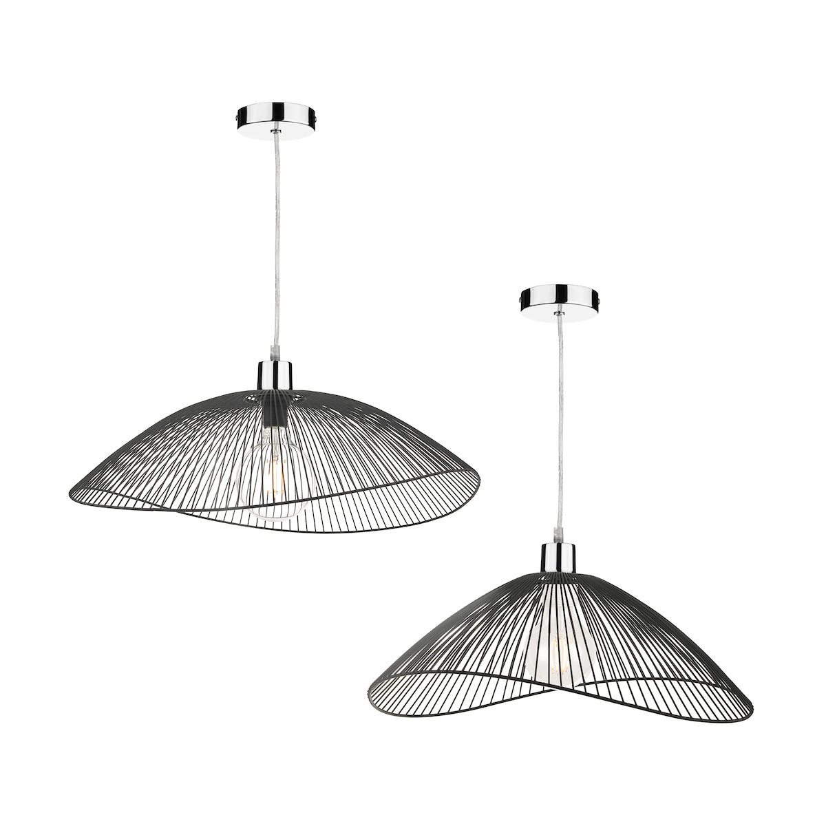 Onza Wire Easy Fit Pendant Shades Black (Twin Pack)