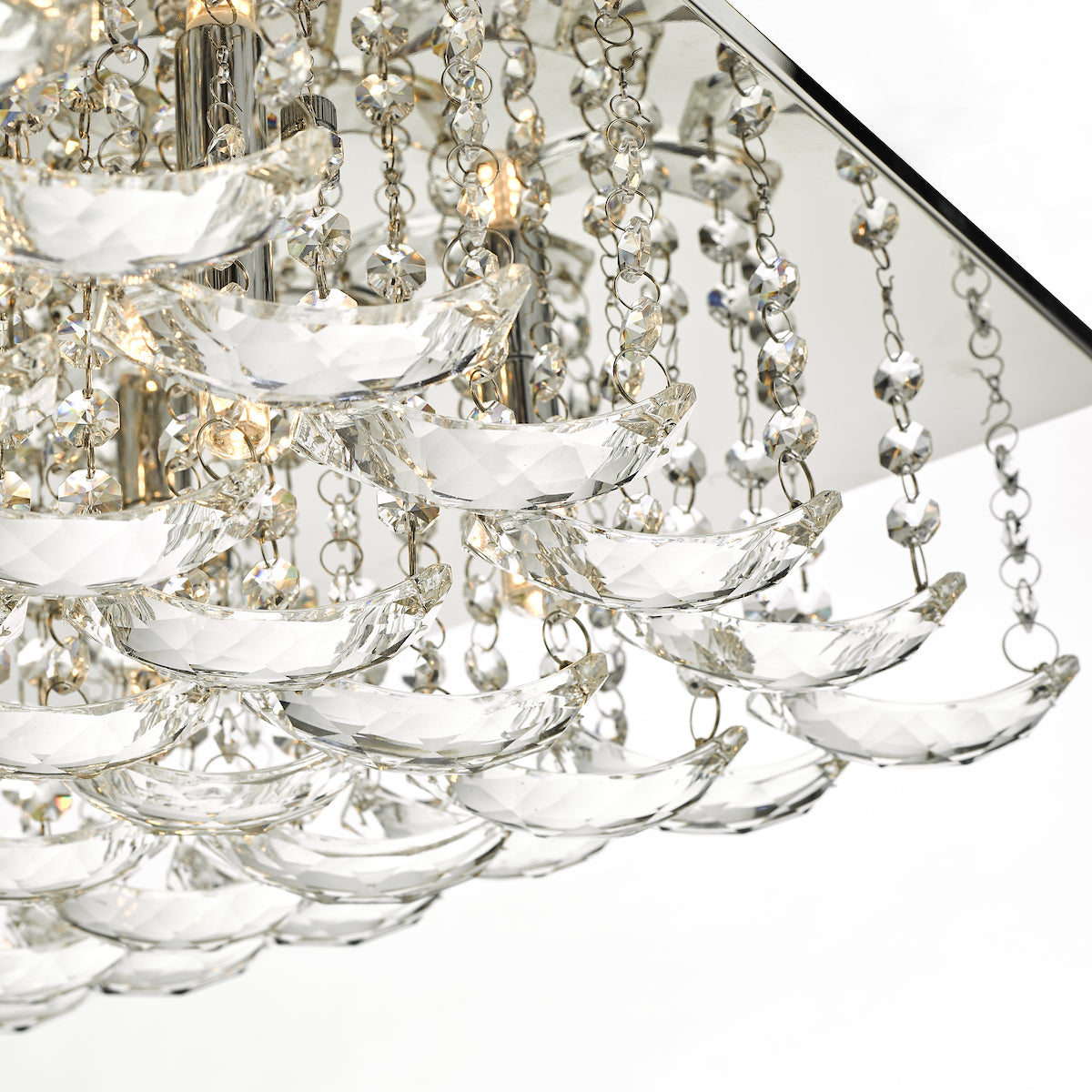 Orella 9 Light Flush Polished Chrome & Crystal