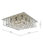 Orella 9 Light Flush Polished Chrome & Crystal