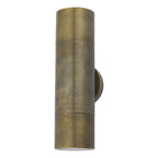 Ortega Outdoor 2 Light Wall Light Natural Brass IP65