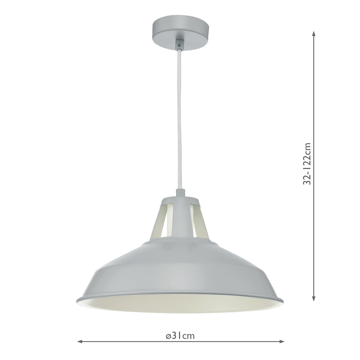 Owain 1 Light Pendant Grey