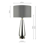 Pablo Table Lamps Black Chrome Smoked Glass With Shade