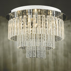 Paulita Bathroom 5 Light Flush Polished Chrome Glass IP44