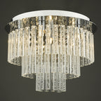 Paulita Bathroom 5 Light Flush Polished Chrome Glass IP44