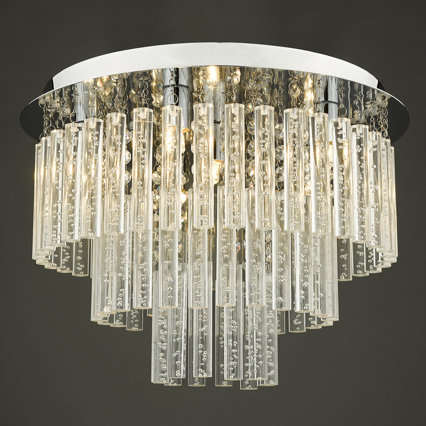 Paulita Bathroom 5 Light Flush Polished Chrome Glass IP44