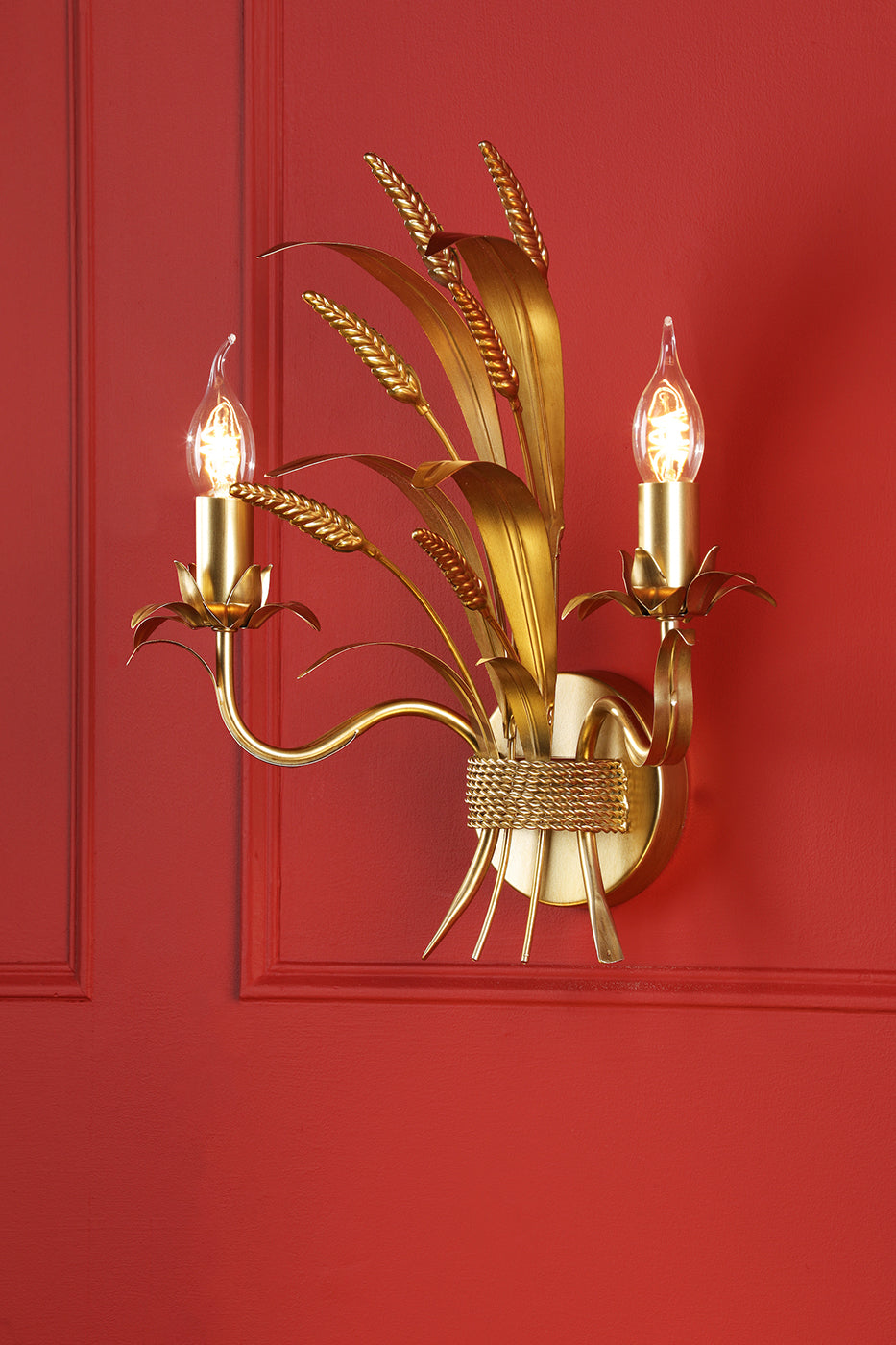 Phaedra 2 Light Wall Light Gold