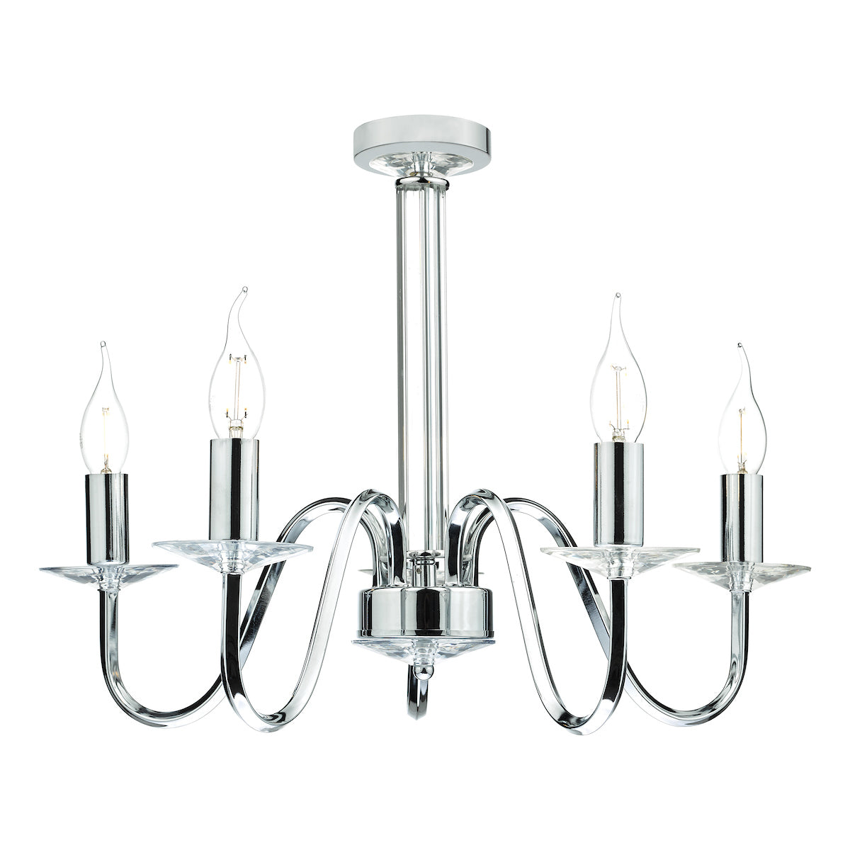Pique 5 Light Polished Chrome Clear Crystal Detail