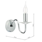 Pique Wall Light Polished Chrome Crystal