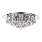 Pluto 5 Light Flush Polished Chrome Crystal Glass Droppers