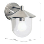 Poole Outdoor Wall Light Stainless Steel Glass IP44