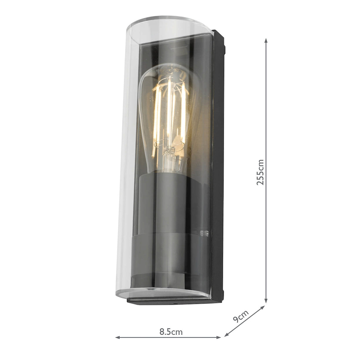 Quenby Outdoor Wall Light Matt Grey Acrylic IP65