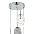 Quinn 6 Light Cluster Pendant Smoked & Clear Glass