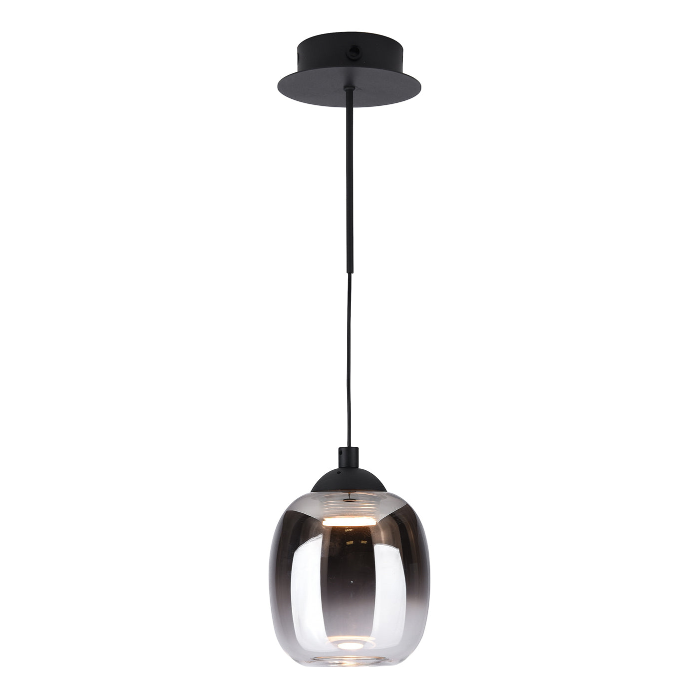 Ramona Pendant/Wall Light Matt Black Ombre Glass LED