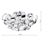 Rawley 5 Light Flush Polished Chrome 60cm