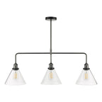 Ray 3 Light Bar Pendant Antique Nickel Clear Glass