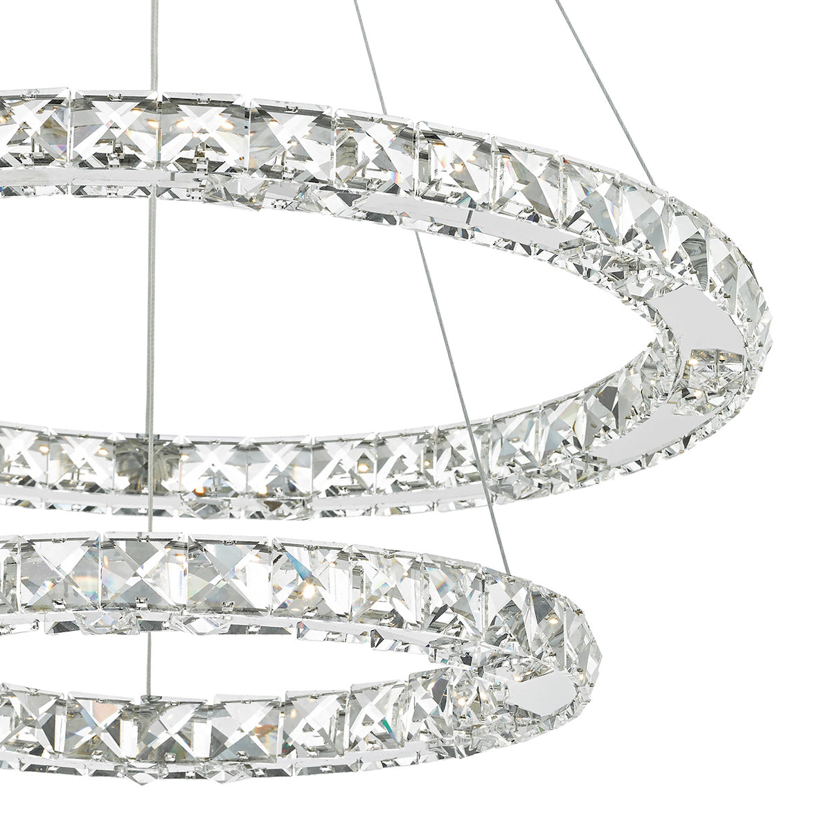 Roma 2 Tier Pendant Polished Chrome Crystal LED