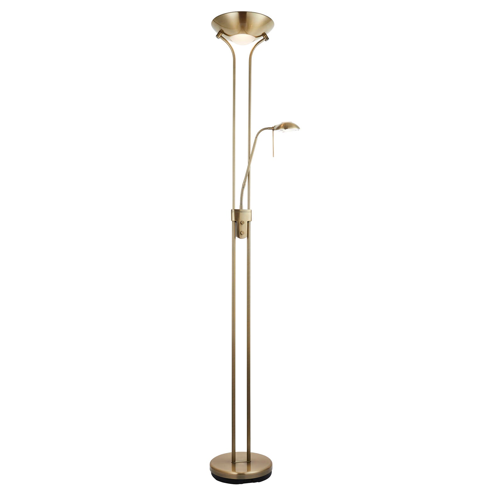 Rome 2-Light Antique Brass Floor Lamp (Uplighter & Reading Lamp)