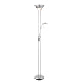 Rome 2-Light Satin Chrome Floor Lamp (Uplighter & Reading Lamp)
