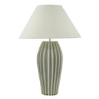 Rosario Table Lamp Grey Crackle Glaze With Shade
