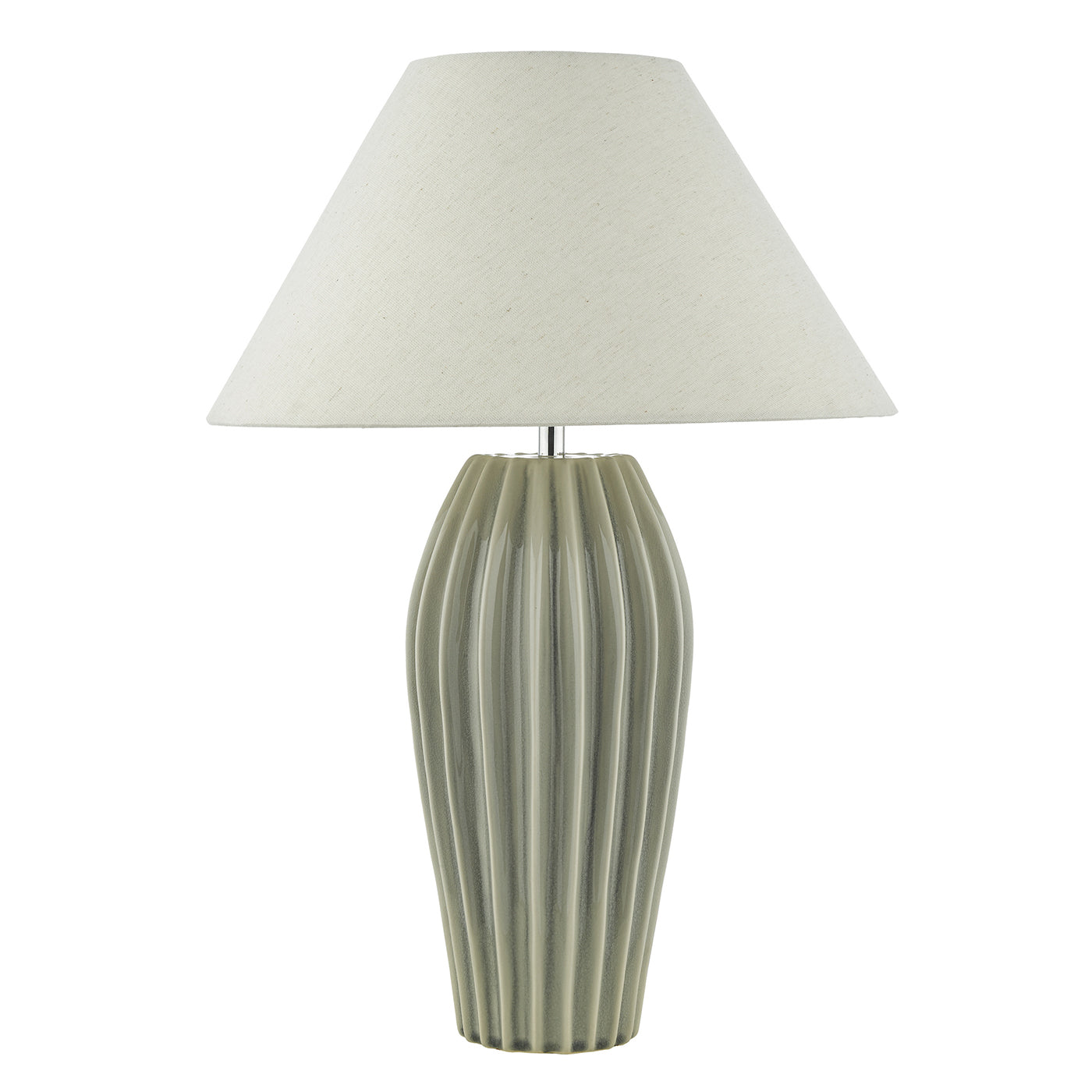 Rosario Table Lamp Grey Crackle Glaze With Shade