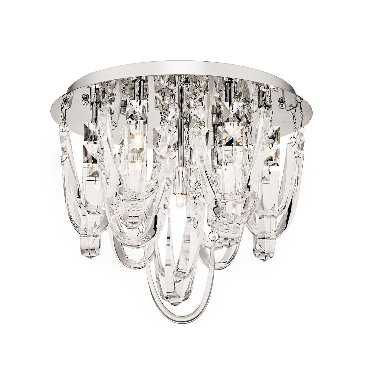 Roxanne Small 7 Light Flush Polished Chrome Crystal