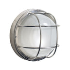 Salcombe Round Outdoor Wall Light Stainless Steel Glass IP44