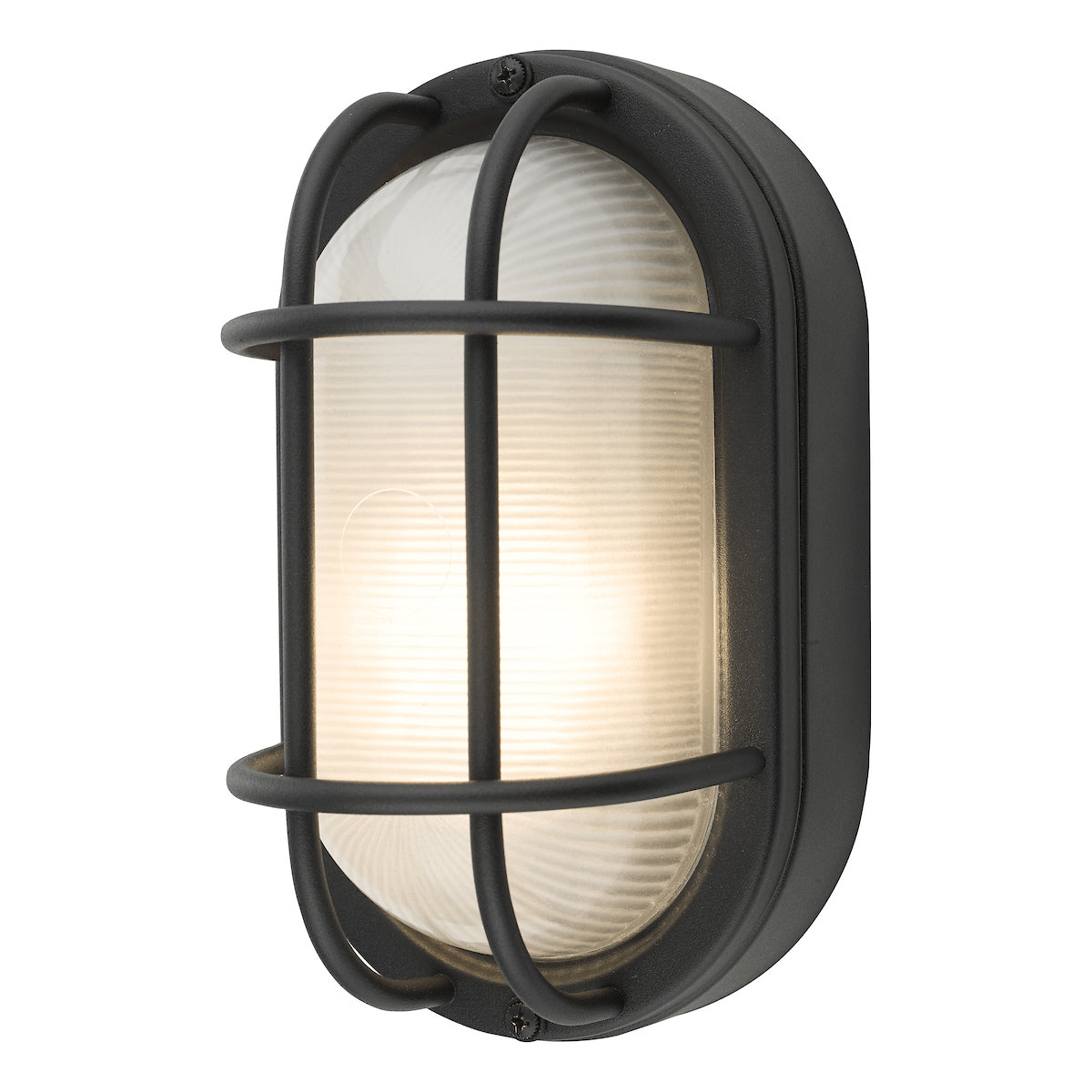 Salcombe Oval Outdoor Wall Light Matt Black IP44