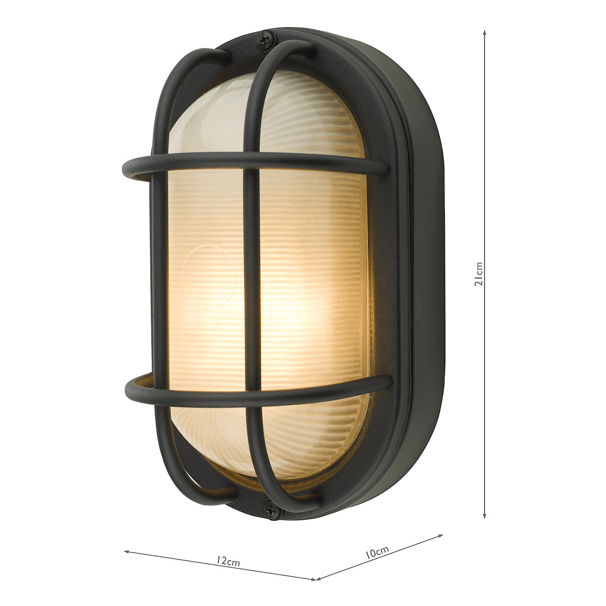 Salcombe Oval Outdoor Wall Light Matt Black IP44