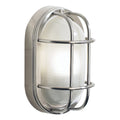 Salcombe Oval Outdoor Wall Light Stainless Steel Glass IP44