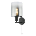 Savannah Wall Light Matt Black and Smoked Glass