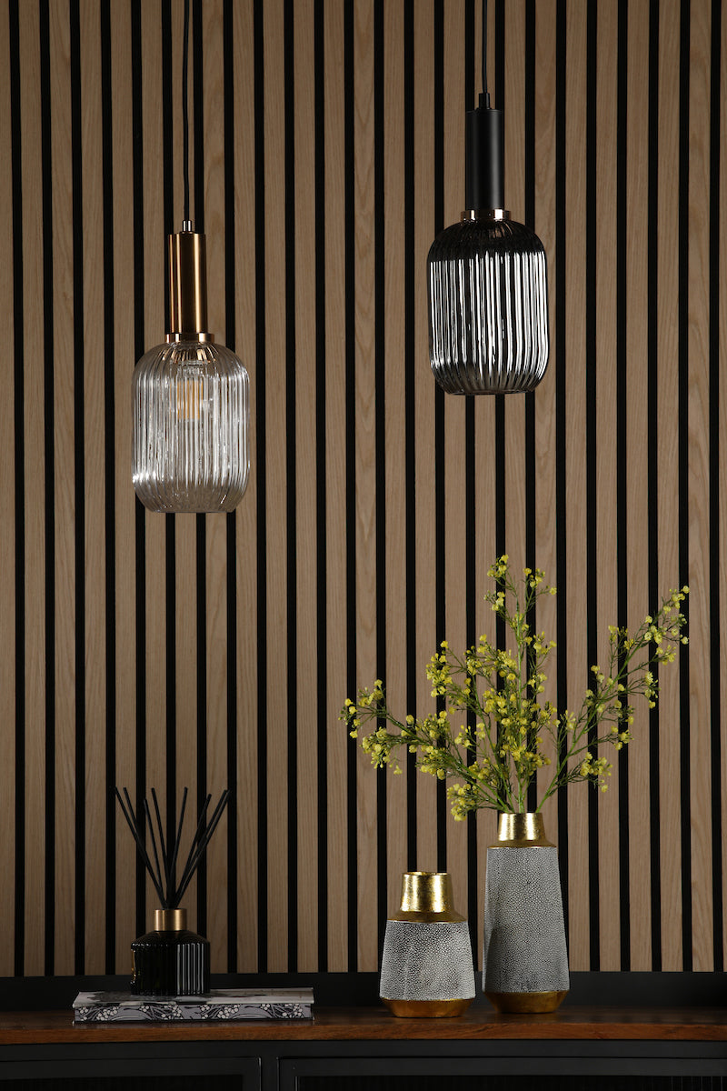 Sawyer Easy Fit Shade Champagne Ribbed Glass