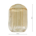 Sawyer Easy Fit Shade Champagne Ribbed Glass