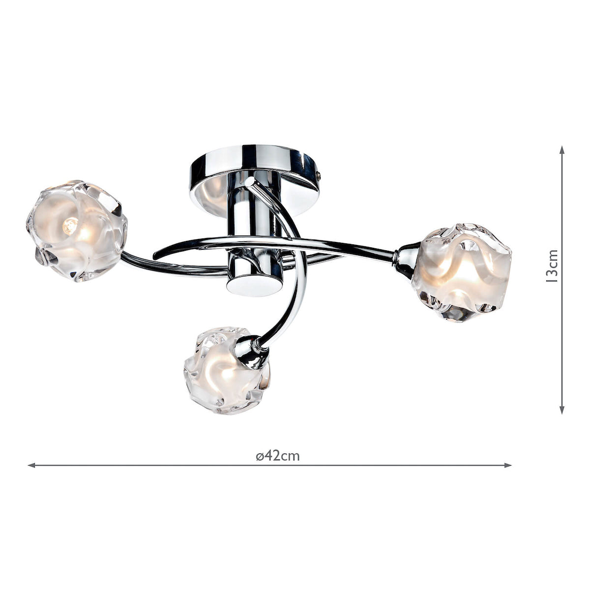 Seattle 3 Light Semi Flush Polished Chrome