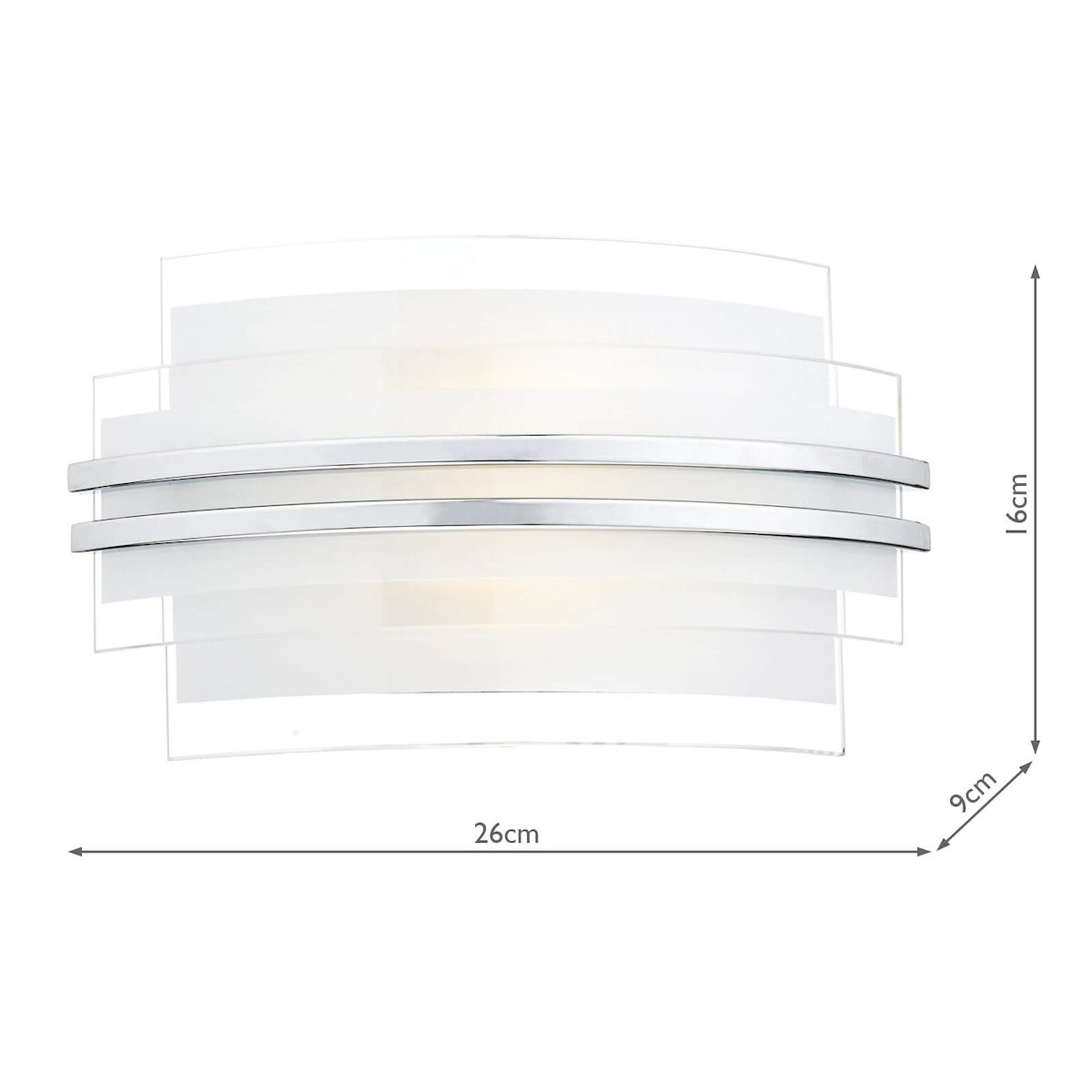 Sector Small Wall Light Frosted Glass Polished Chrome LED