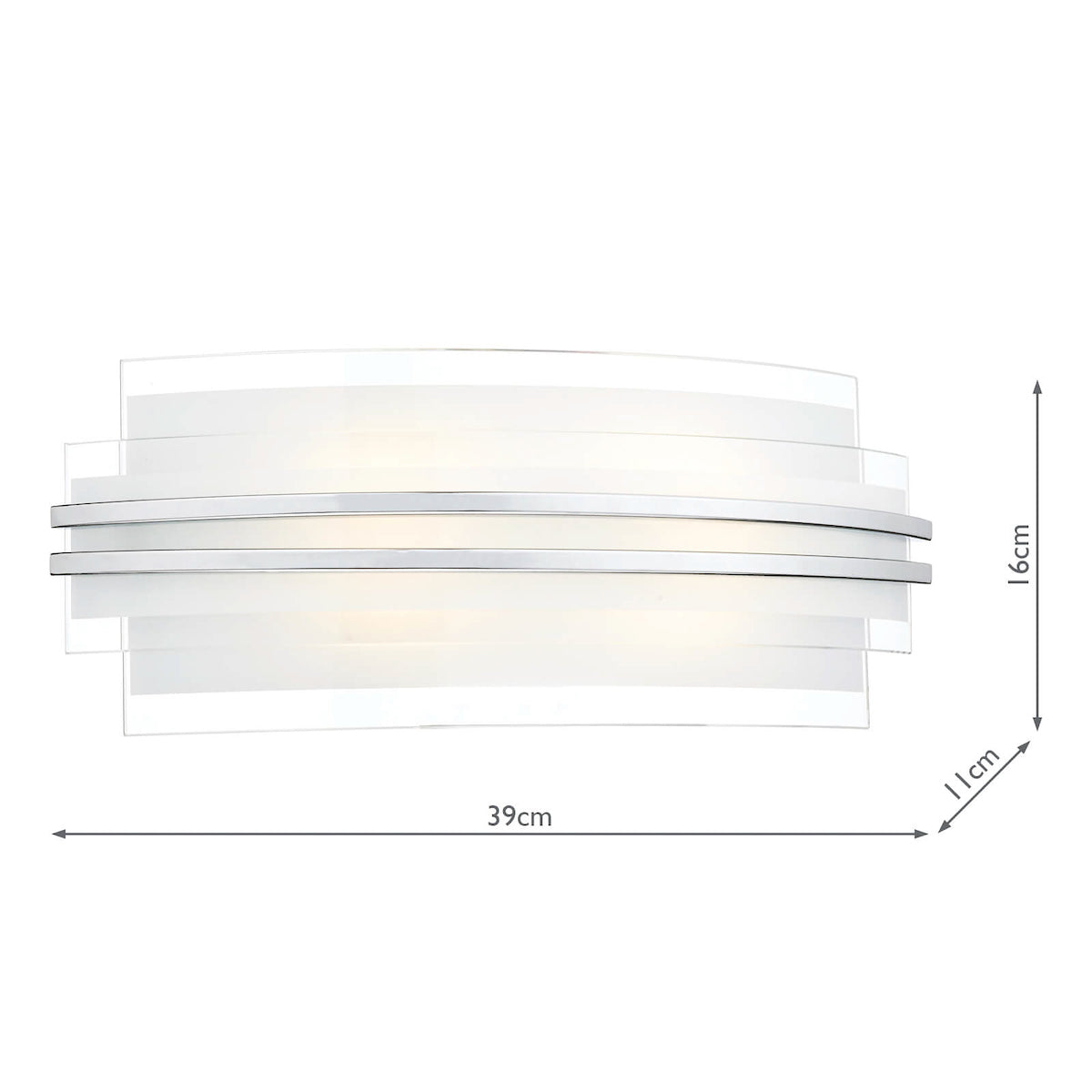 Sector Large Wall Light Frosted Glass Polished Chrome LED