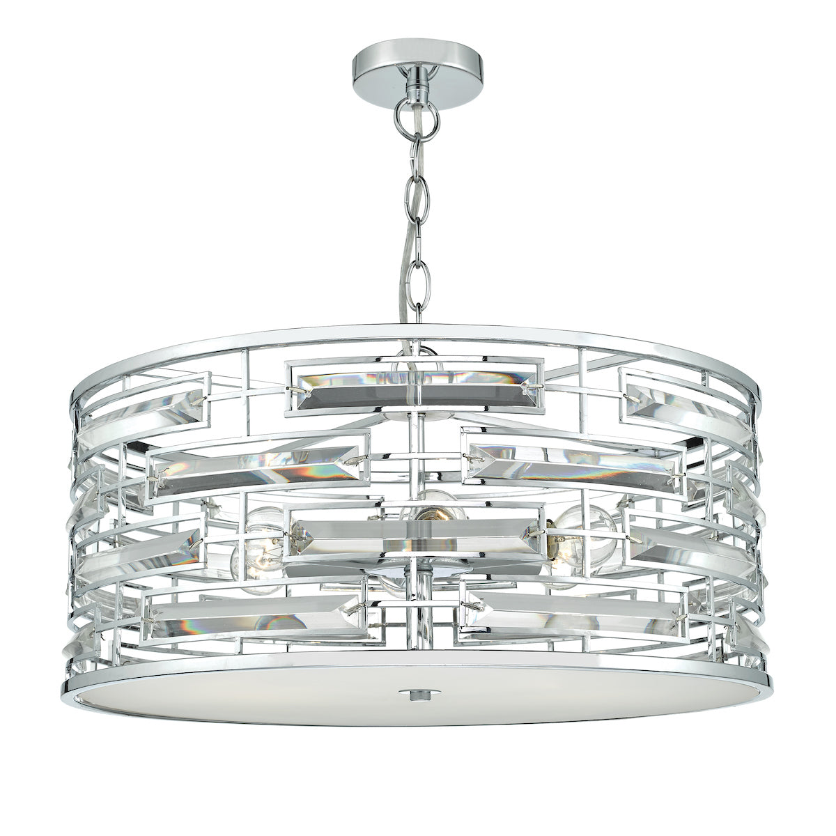 Seville 6 Light Pendant K9 Crystal Polished Chrome