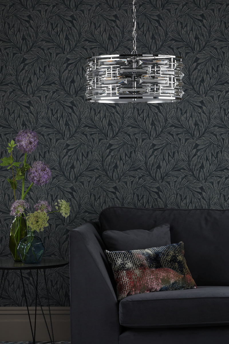 Seville 6 Light Pendant K9 Crystal Polished Chrome