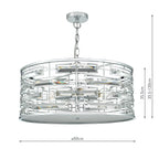 Seville 6 Light Pendant K9 Crystal Polished Chrome