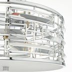 Seville 3 Light Flush Polished Chrome Crystal With Diffuser