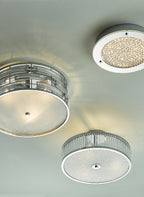 Seville 3 Light Flush Polished Chrome Crystal With Diffuser