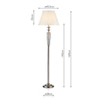Siam Floor Lamp Satin Chrome With Shade (Multipack)